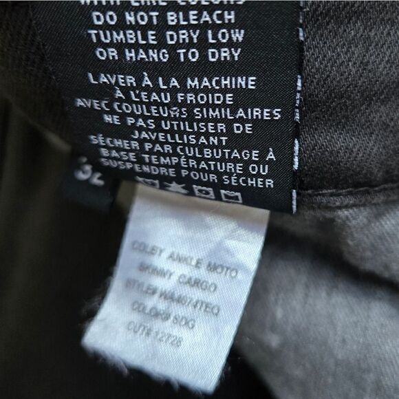 Hudson Colby Ankle Moto Skinny Cargo black stretch size 32 - Picture 8 of 11